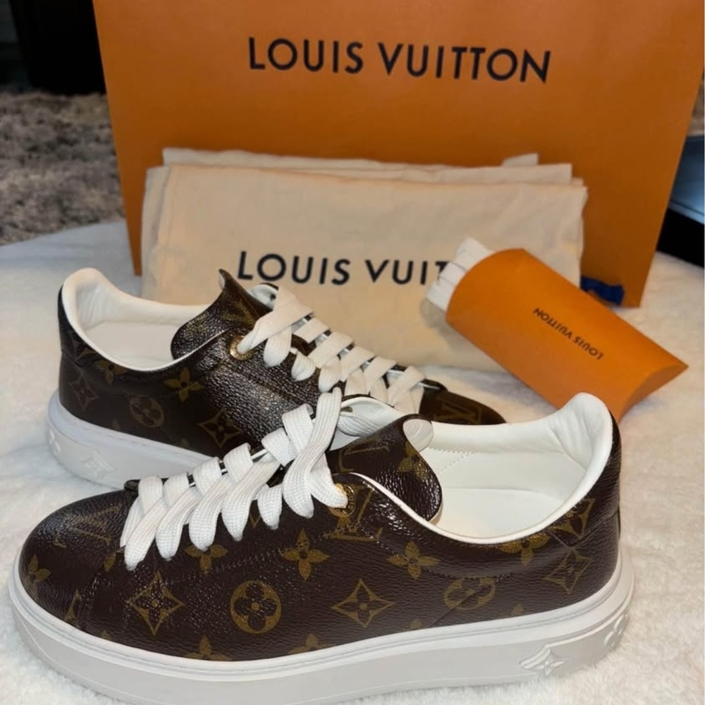 Louis Vuitton Brown and White Sneakers